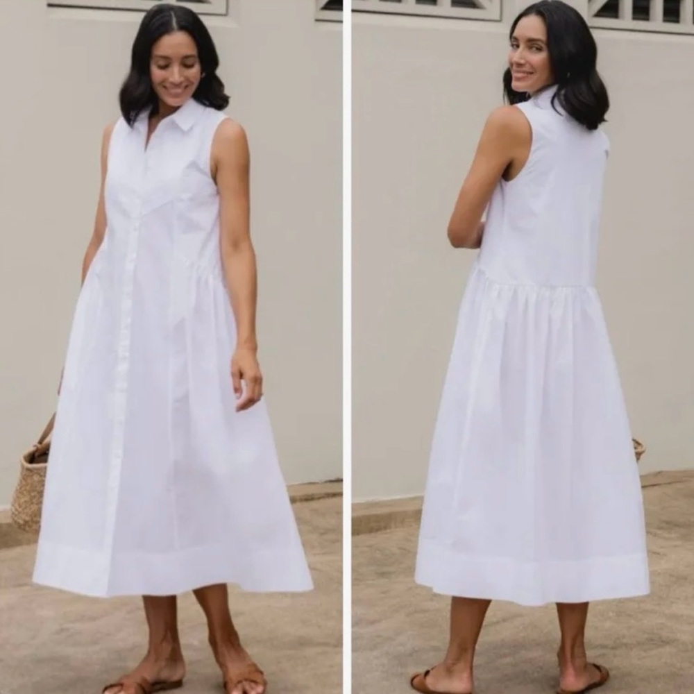 MAYE White Cotton Corrine Dress Size L
